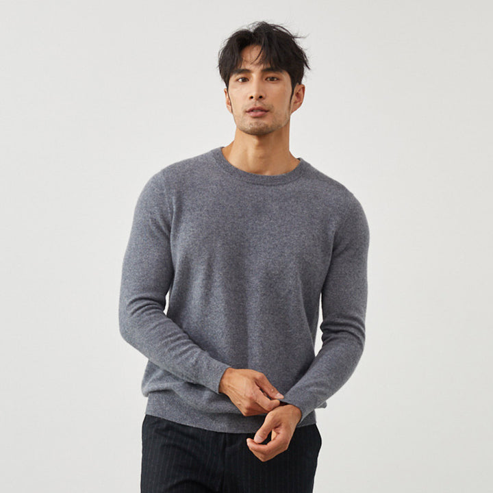 Men's Classic Crew Neck 100% Cashmere Pullover Sweater