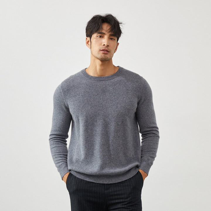 Men's Classic Crew Neck 100% Cashmere Pullover Sweater