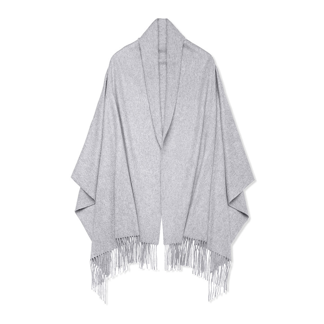 Ladies Classic Cashmere Travel Wrap with Tassels