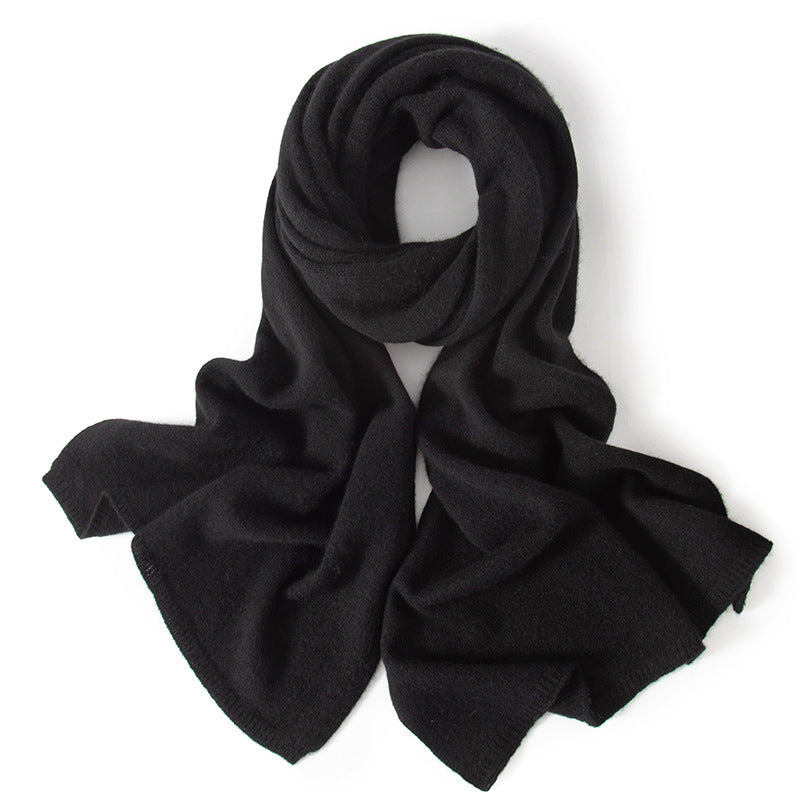 Fall and Winter Solid Color Pure Cashmere Scarf for Women