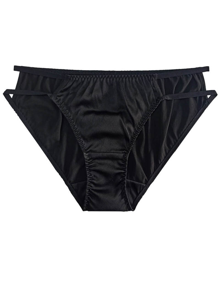 Pure Mulberry Hollow Cut Strappy Silk Briefs