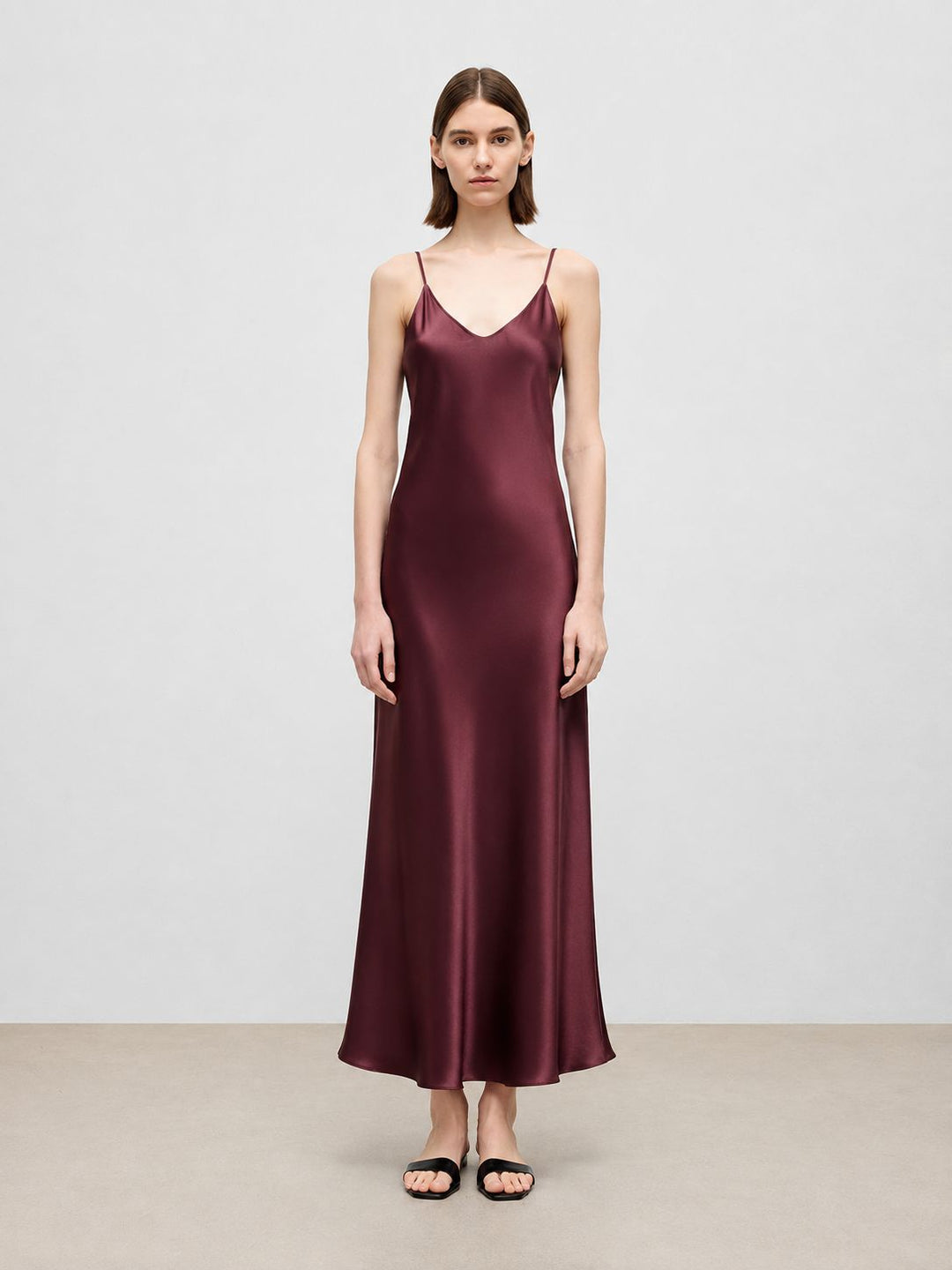 Mulberry Silk V-Neck Long Slip Dress