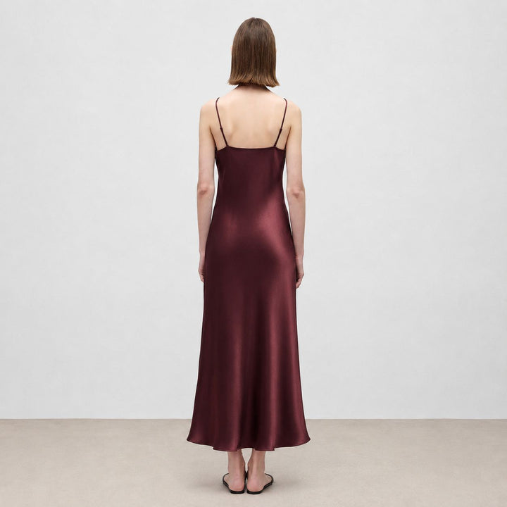 Mulberry Silk V-Neck Long Slip Dress