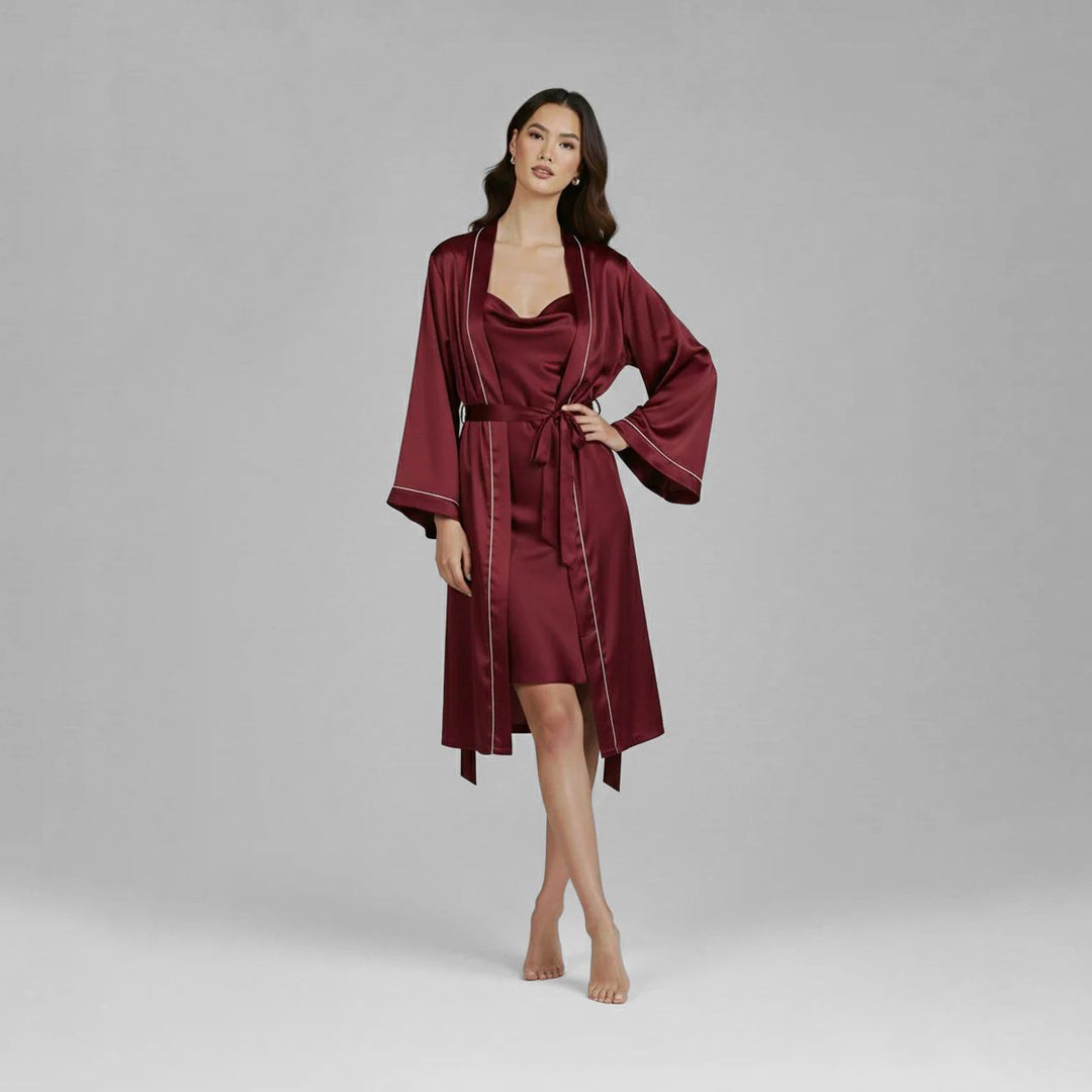 22 Momme Cowl Neck 100% Mulberry Silk Chemise Nightgown Luxury Sleepwear