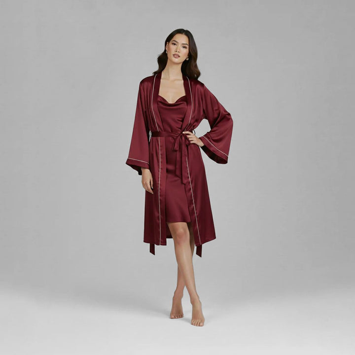 22 Momme Cowl Neck 100% Mulberry Silk Chemise Nightgown Luxury Sleepwear
