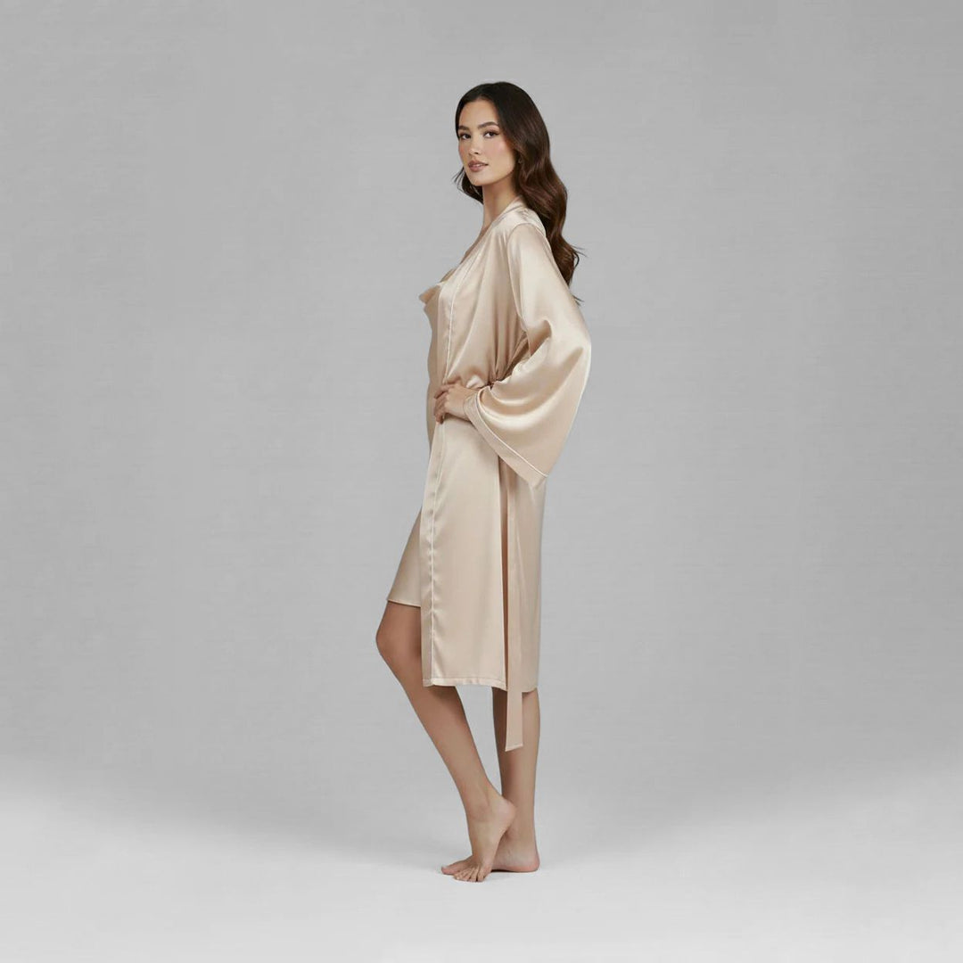 22 Momme Cowl Neck 100% Mulberry Silk Chemise Nightgown Luxury Sleepwear