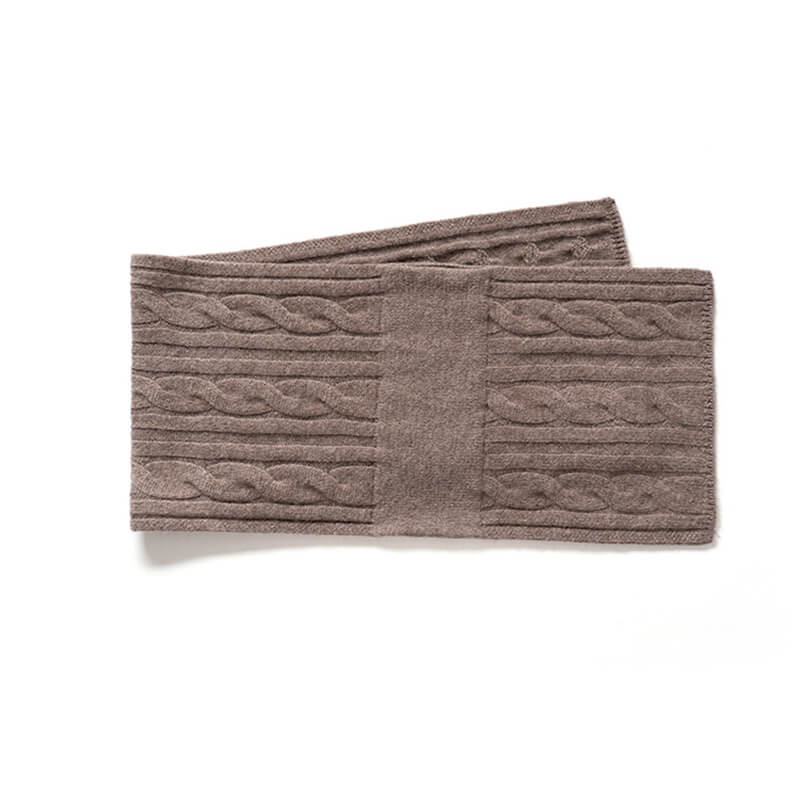 Easy-Tie Classic Cable-Knit 100% Pure Cashmere Scarf
