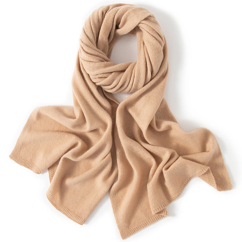 Fall and Winter Solid Color Pure Cashmere Scarf for Women