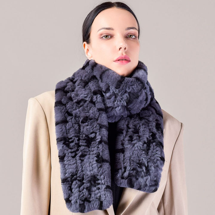 Real Rabbit Fur Scarf Women Winter Soft Warm Fashion Long Scarves