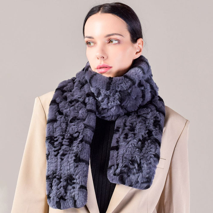 Real Rabbit Fur Scarf Women Winter Soft Warm Fashion Long Scarves