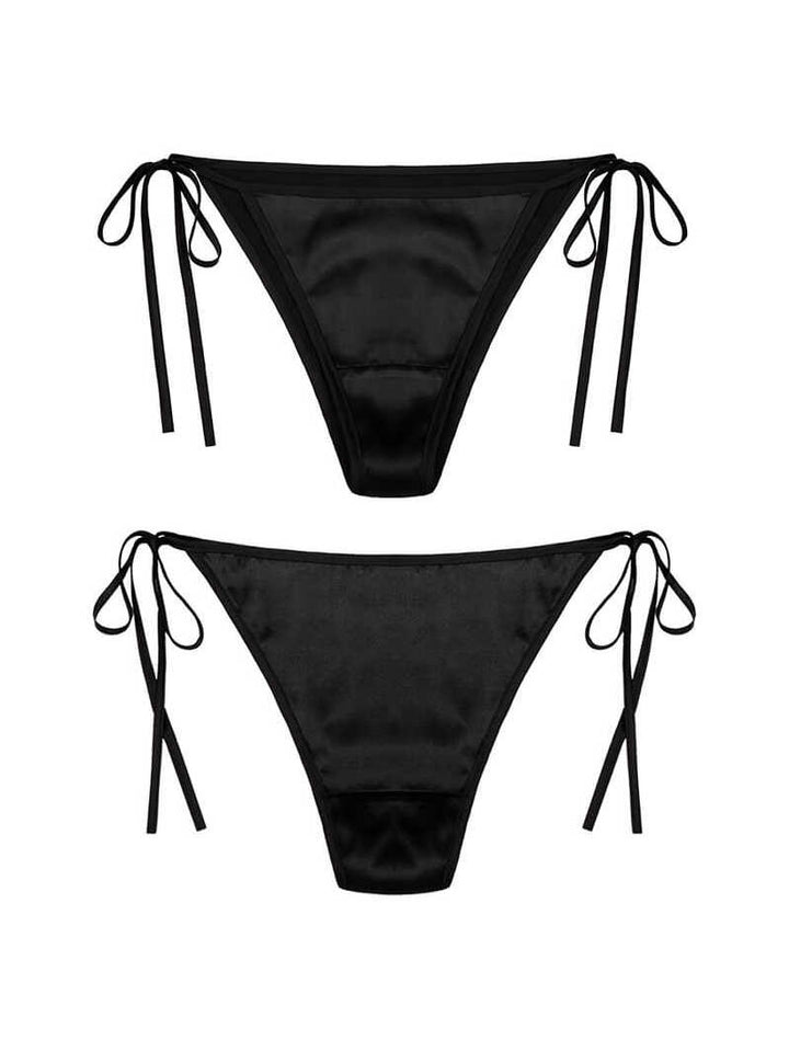 Cheeky Lace-up Charmeuse Silk Panty