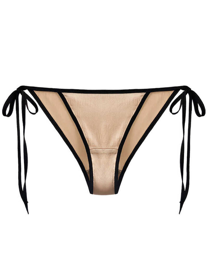 Cheeky Lace-up Charmeuse Silk Panty