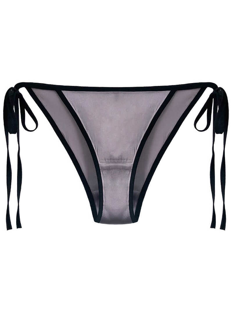 Cheeky Lace-up Charmeuse Silk Panty