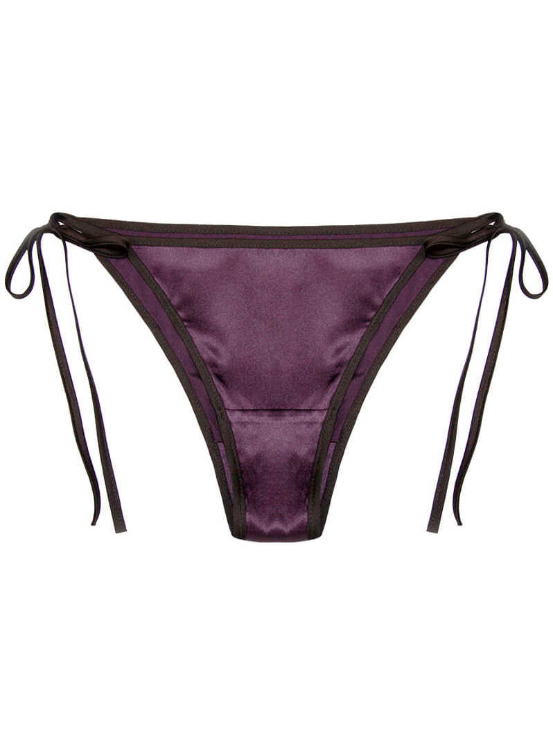 Cheeky Lace-up Charmeuse Silk Panty