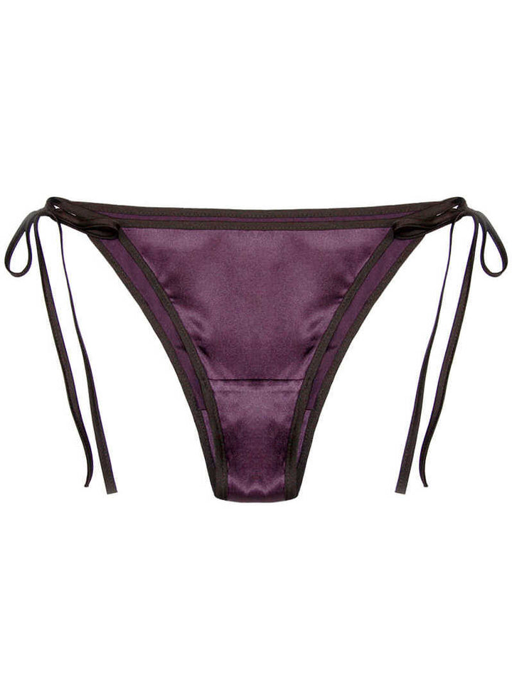 Cheeky Lace-up Charmeuse Silk Panty