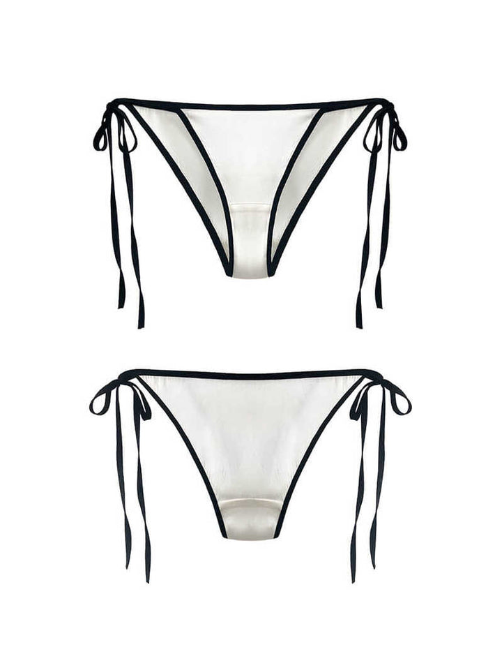 Cheeky Lace-up Charmeuse Silk Panty
