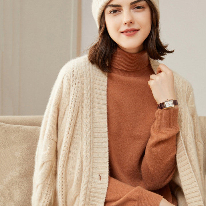 Classic Cashmere Turtleneck Sweater For Women CP004