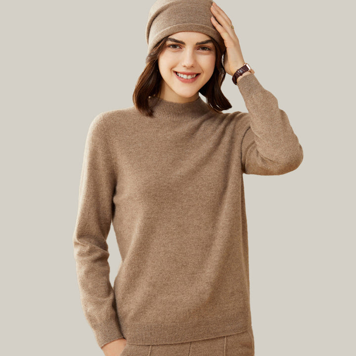 Classic Seamless Superfine Cashmere Mock-Neck Sweater CP002