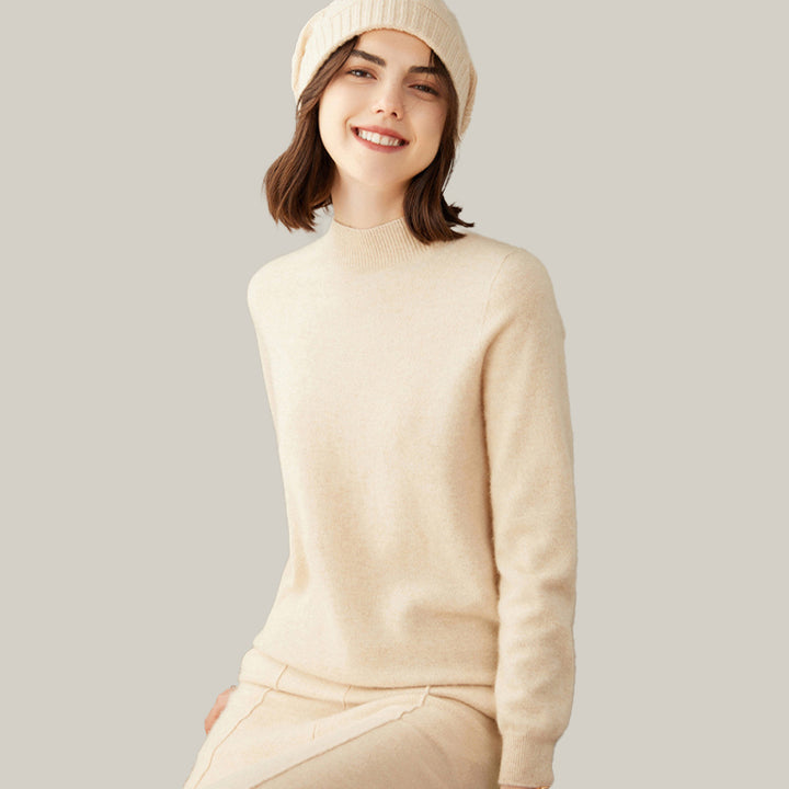 Classic Seamless Superfine Cashmere Mock-Neck Sweater CP002