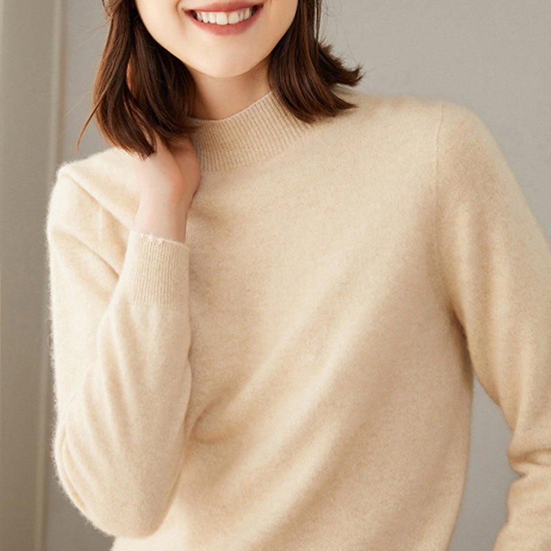 Classic Seamless Superfine Cashmere Mock-Neck Sweater CP002