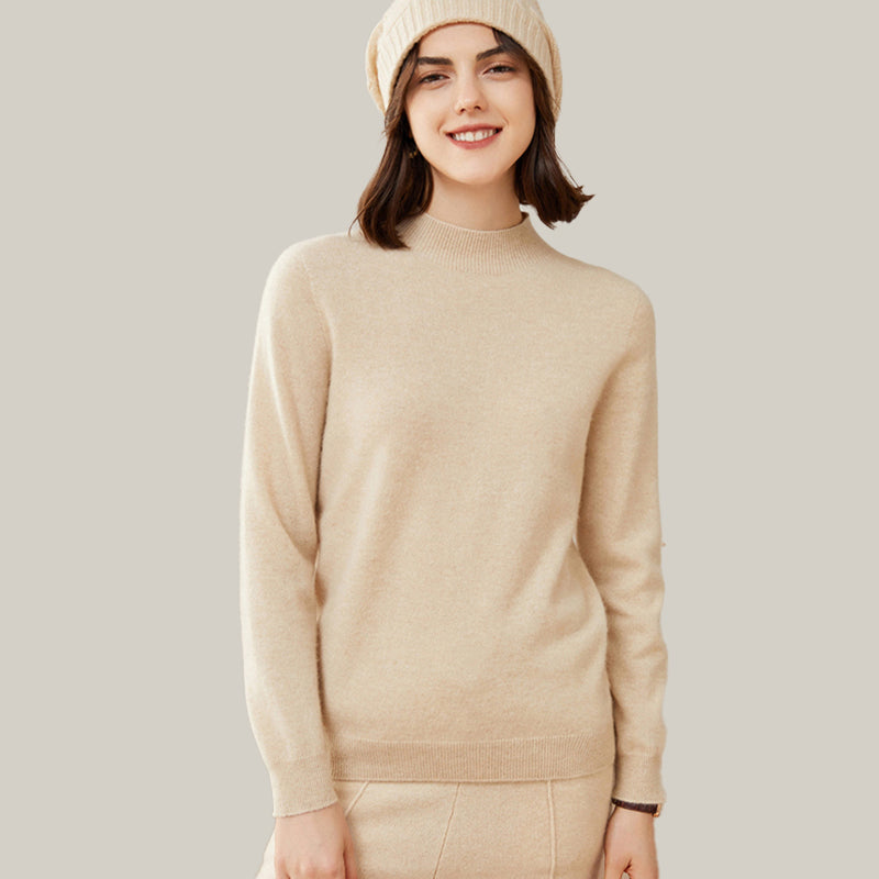 Classic Seamless Superfine Cashmere Mock-Neck Sweater CP002