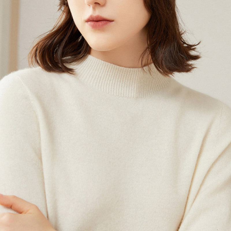 Classic Seamless Superfine Cashmere Mock-Neck Sweater CP002