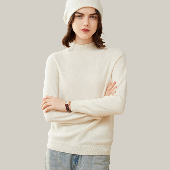 Classic Seamless Superfine Cashmere Mock-Neck Sweater CP002