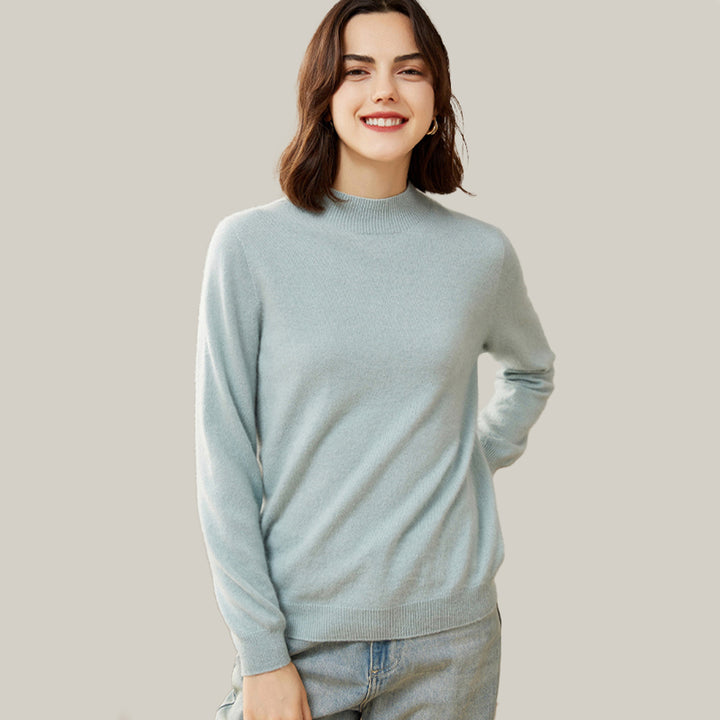 Classic Seamless Superfine Cashmere Mock-Neck Sweater CP002