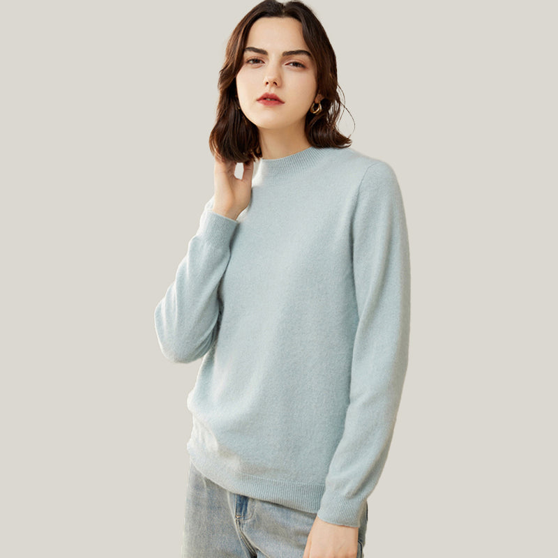 Classic Seamless Superfine Cashmere Mock-Neck Sweater CP002