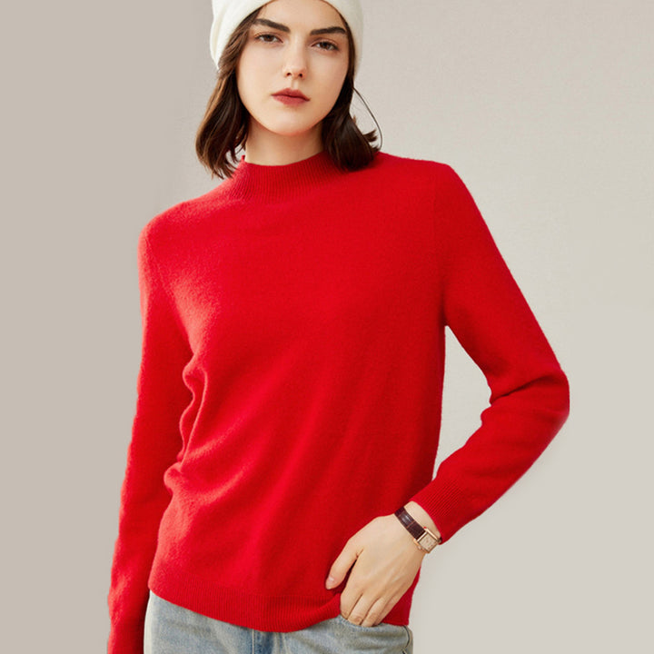 Classic Seamless Superfine Cashmere Mock-Neck Sweater CP002