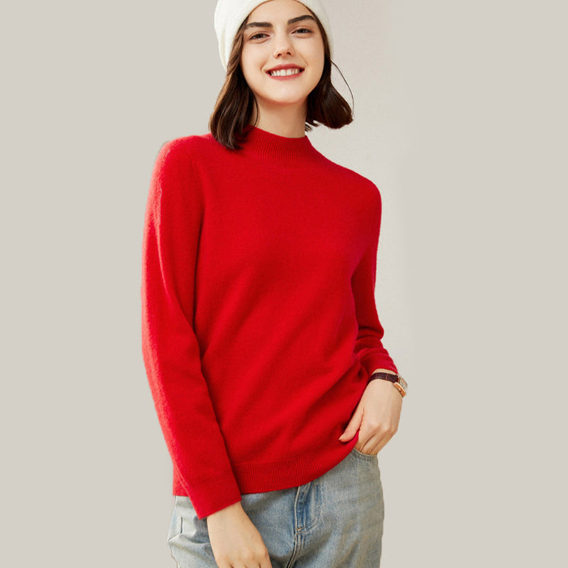 Classic Seamless Superfine Cashmere Mock-Neck Sweater CP002