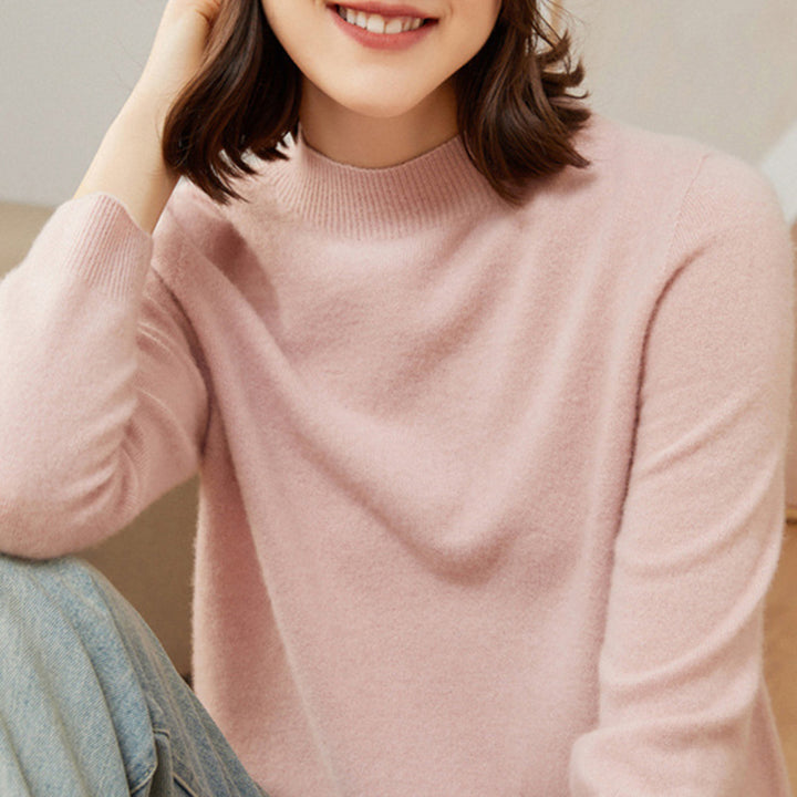 Classic Seamless Superfine Cashmere Mock-Neck Sweater CP002