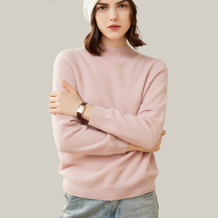 Classic Seamless Superfine Cashmere Mock-Neck Sweater CP002