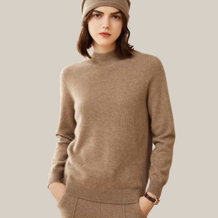 Classic Seamless Superfine Cashmere Mock-Neck Sweater CP002