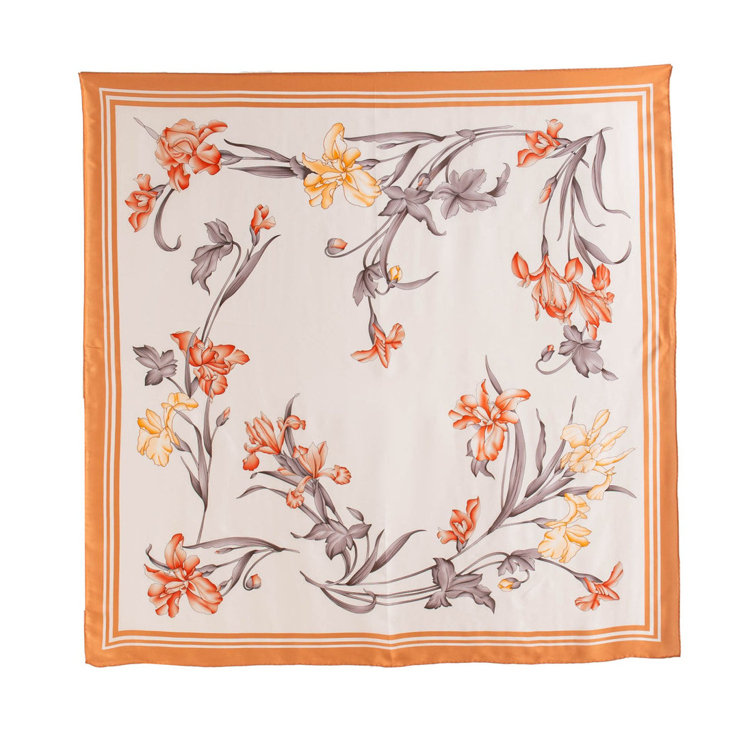 35" x 35" Floral Printed Large Silk Sqaure Scarf Women's Mulberry Silk Head Wrap