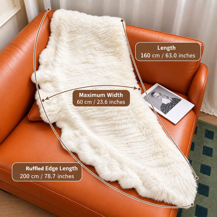 Rabbit Fur Knitted Shawl Wrap with Pockets Affordable Fur Coat