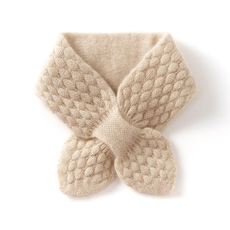 Cute Simple Style 100% Cashmere Cross Short Scarf for Families