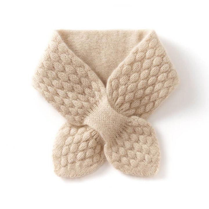 Cute Simple Style 100% Cashmere Cross Short Scarf for Families