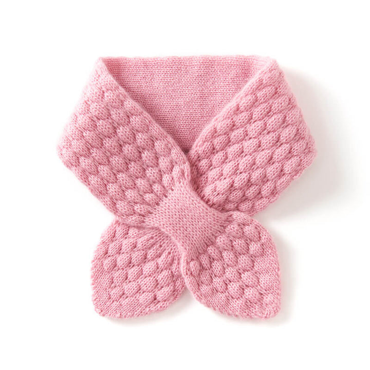 Cute Simple Style 100% Cashmere Cross Short Scarf for Families
