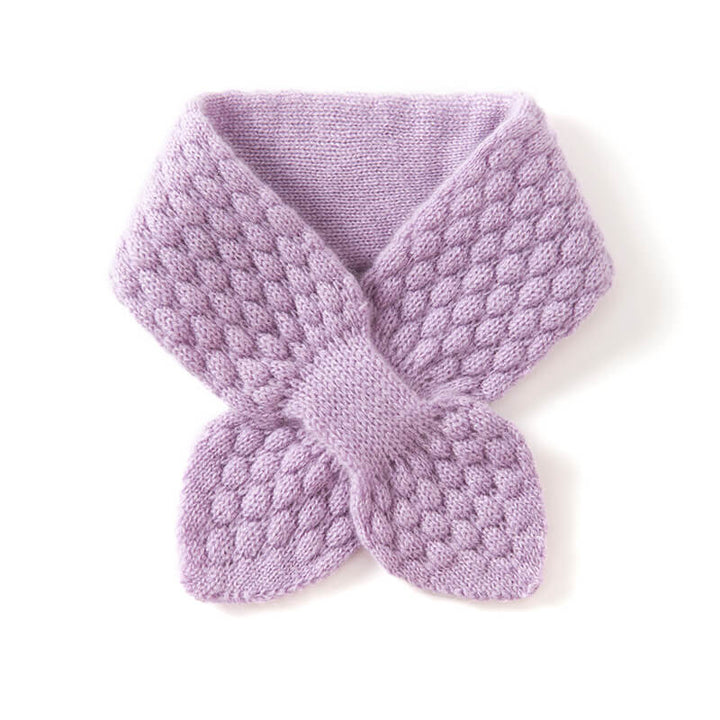 Cute Simple Style 100% Cashmere Cross Short Scarf for Families
