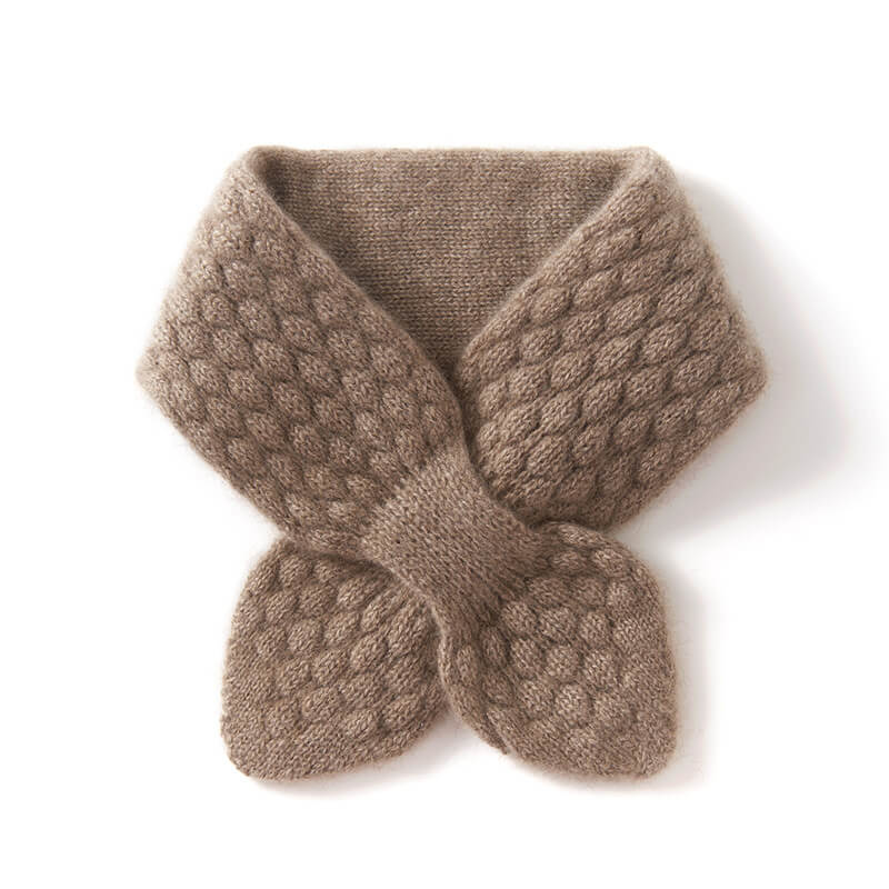 Cute Simple Style 100% Cashmere Cross Short Scarf for Families