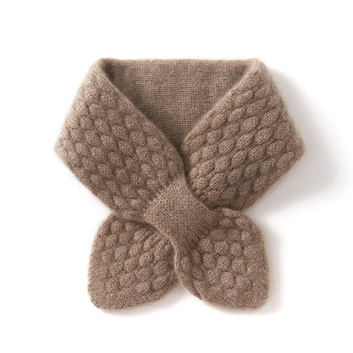 Cute Simple Style 100% Cashmere Cross Short Scarf for Families