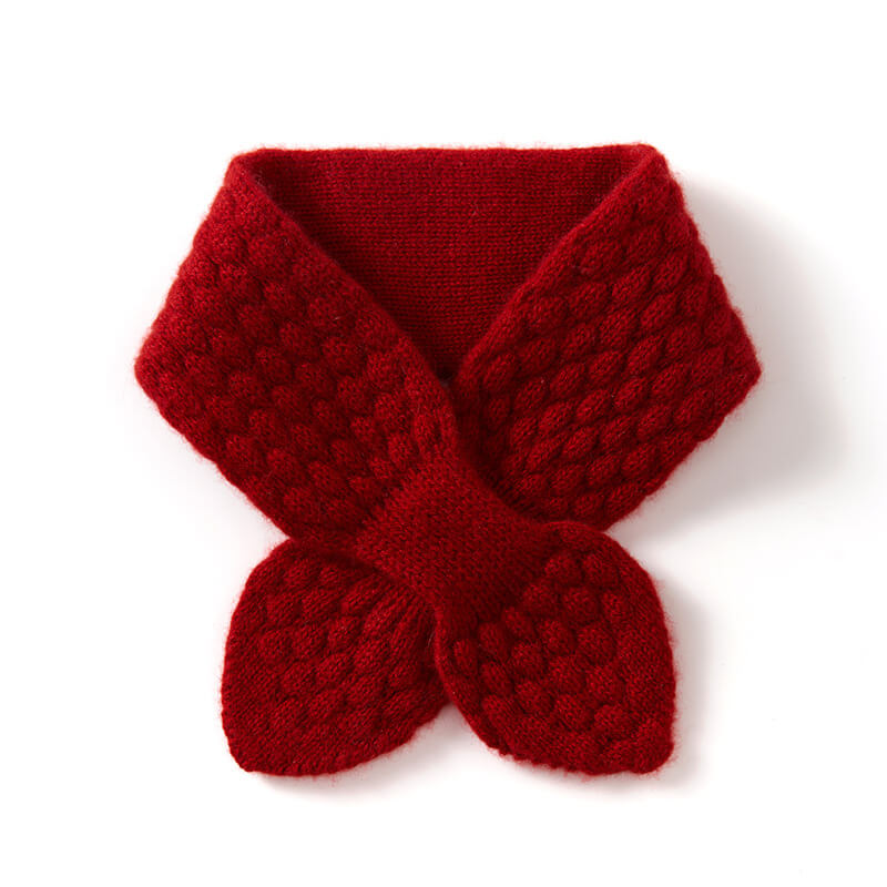 Cute Simple Style 100% Cashmere Cross Short Scarf for Families
