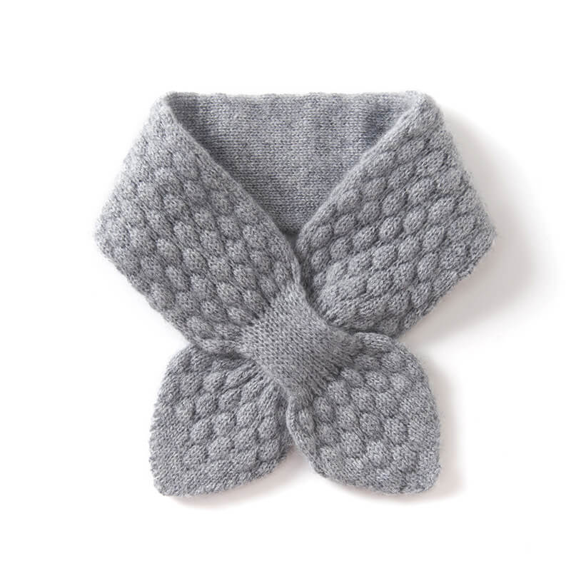 Cute Simple Style 100% Cashmere Cross Short Scarf for Families