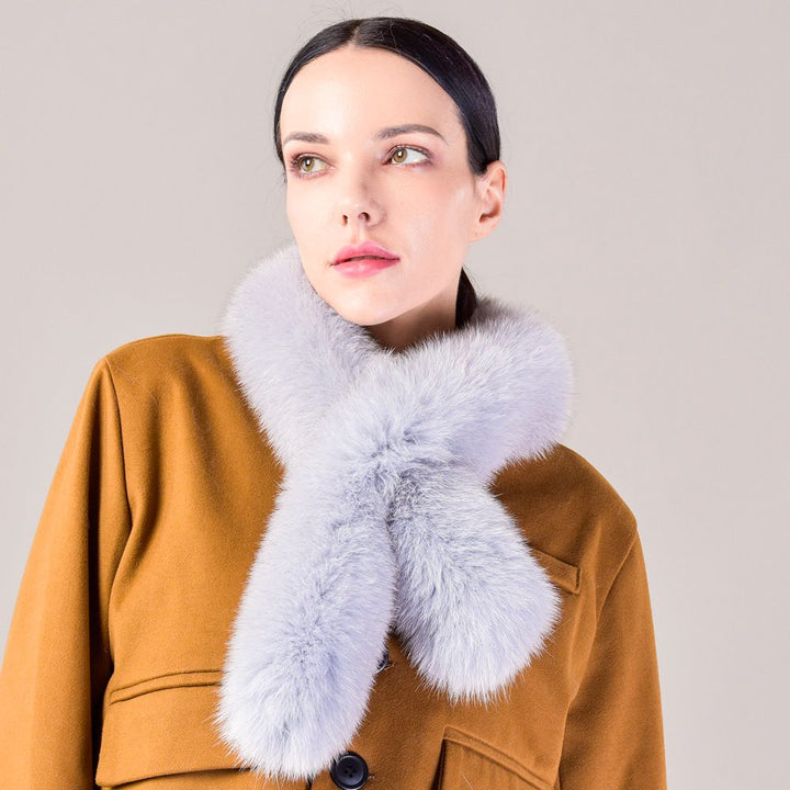 Women’s Real Fox Fur Scarf Winter Fluffy Soft Collar Wrap for Coats & Jackets