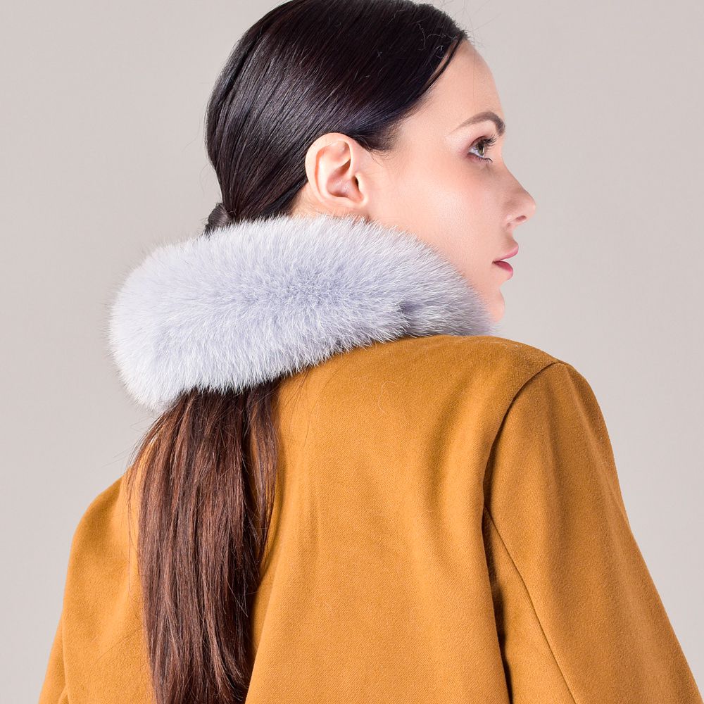 Women’s Real Fox Fur Scarf Winter Fluffy Soft Collar Wrap for Coats & Jackets