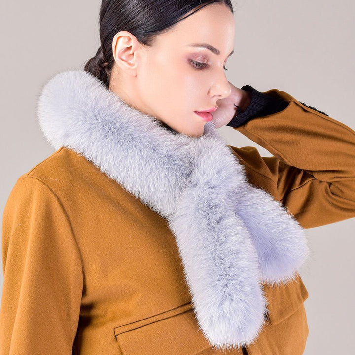 Women’s Real Fox Fur Scarf Winter Fluffy Soft Collar Wrap for Coats & Jackets