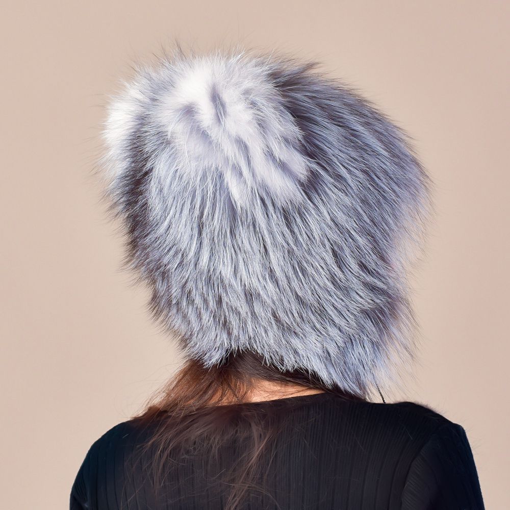 Cute Fox Ear Pom-Pom Fur Trapper Hat Luxury Winter Warm Snow Fur Hat for Cold Weather