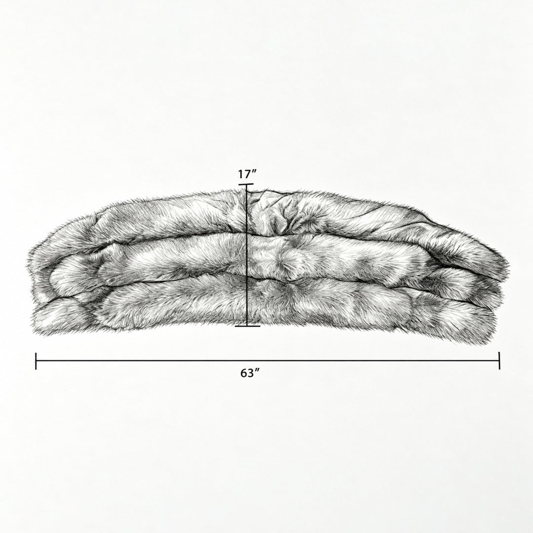 Large Genuine Fox Fur Shawl Wrap Stole Cape