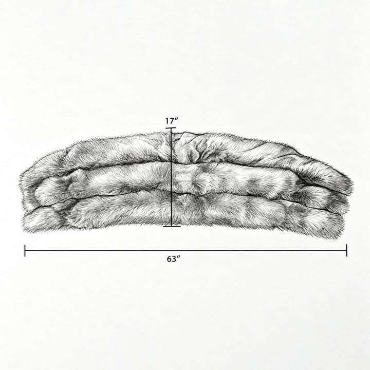 Large Genuine Fox Fur Shawl Wrap Stole Cape